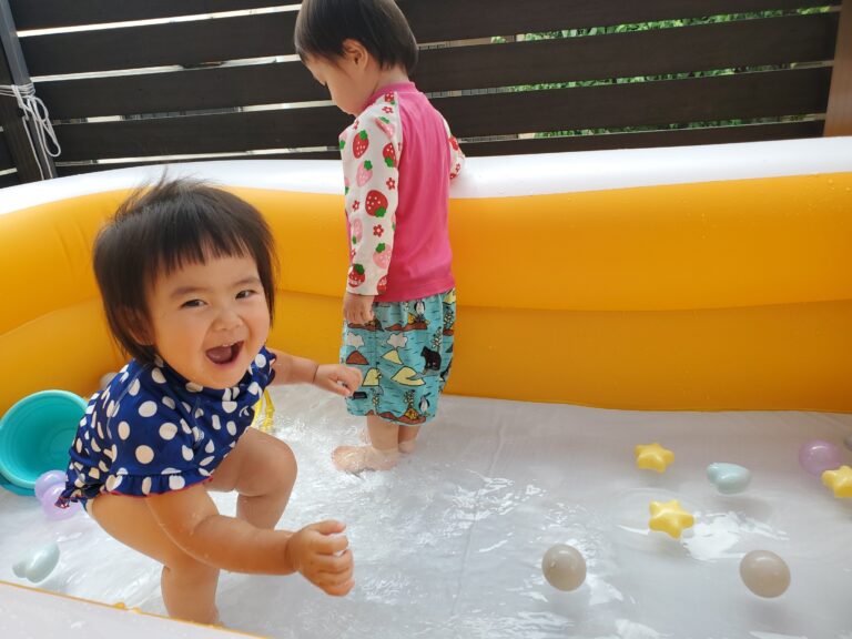 楽しかったプールあそび🏊️(1歳児🐬)