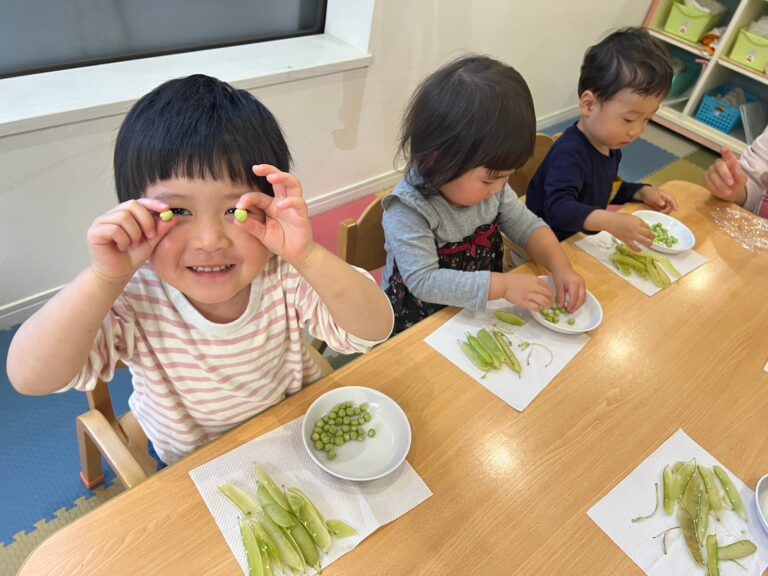 豆ご飯になるまで🍚(2歳児🐳)